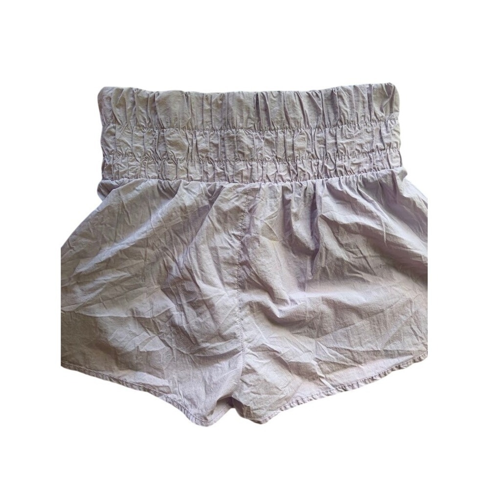 No Comment NY-LA Lavender Purple Smocked High Waist Nylon Shorts Womens‎ Large